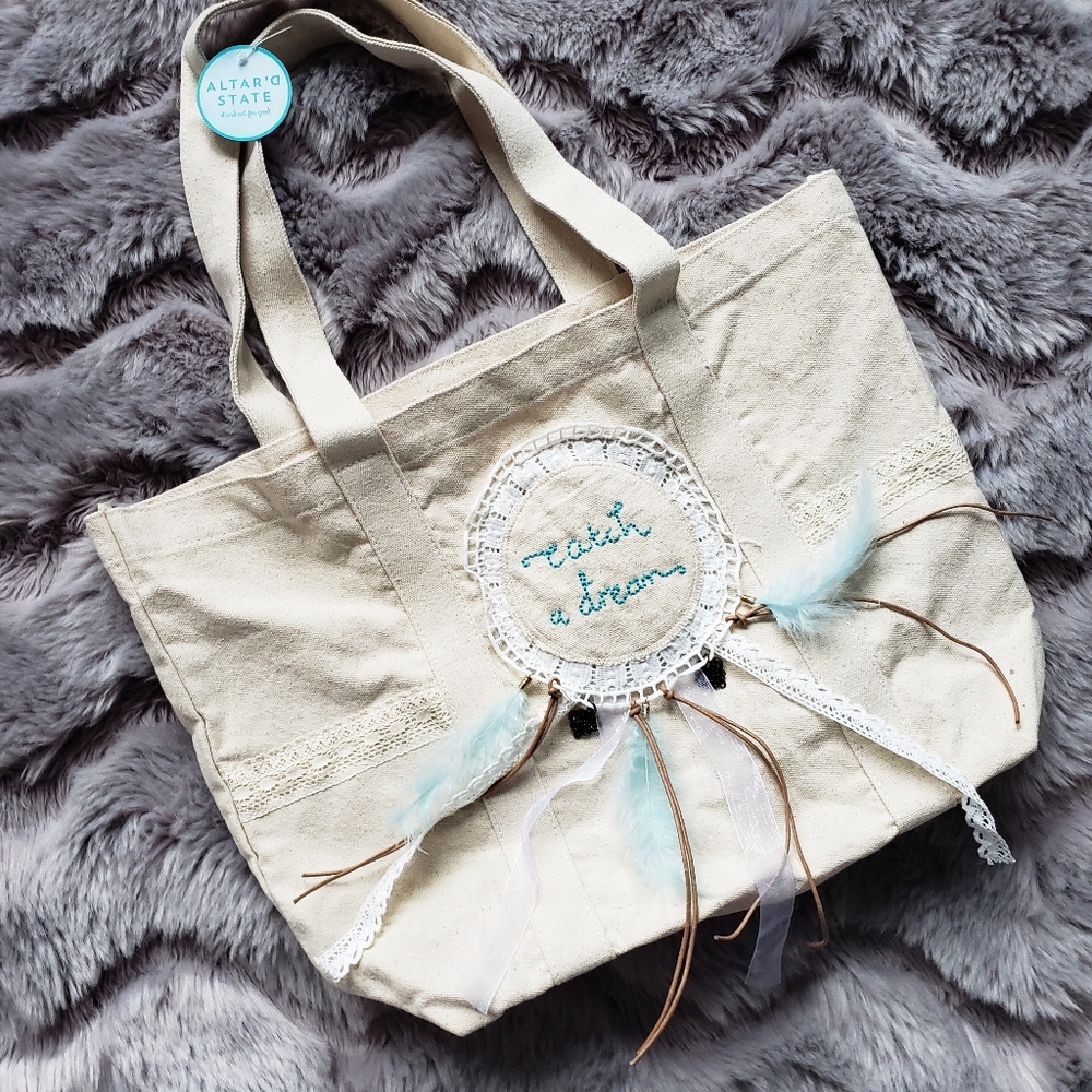NWT Altar'd State "Catch A Dream" Canvas Bag